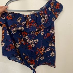 Off shoulder floral blouse